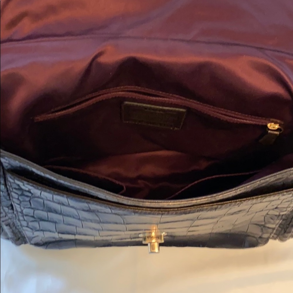 Coach Embossed Leather Python Chocolate Handbag - image 2